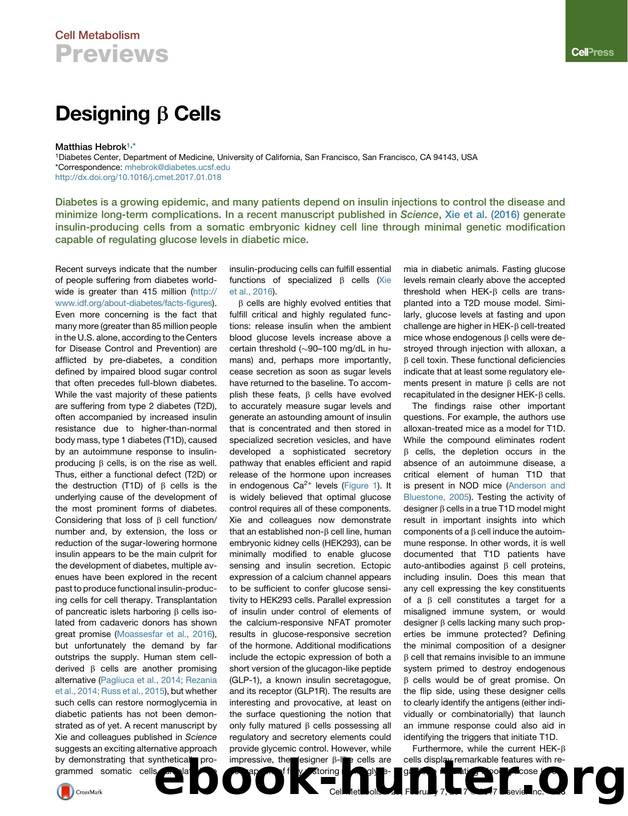 Designing &beta; Cells by Matthias Hebrok