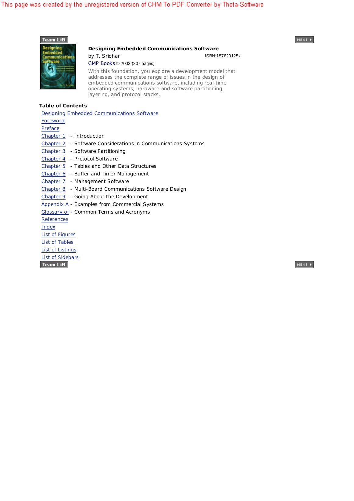 Designing Embedded Communications Software by T. Sridhar T. Sridar