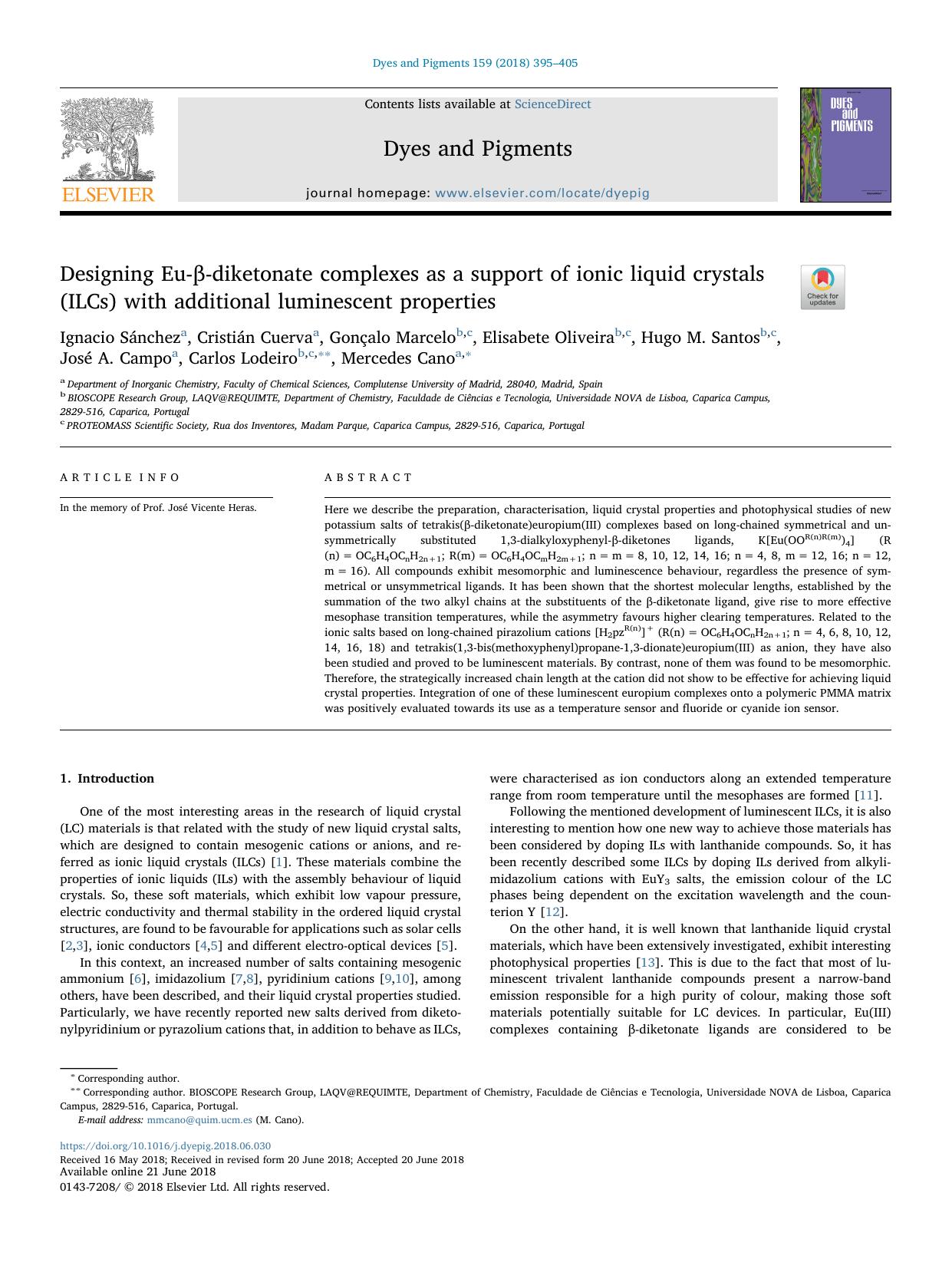 Designing Eu-β-diketonate complexes as a support of ionic liquid crystals (ILCs) with additional luminescent properties by unknow