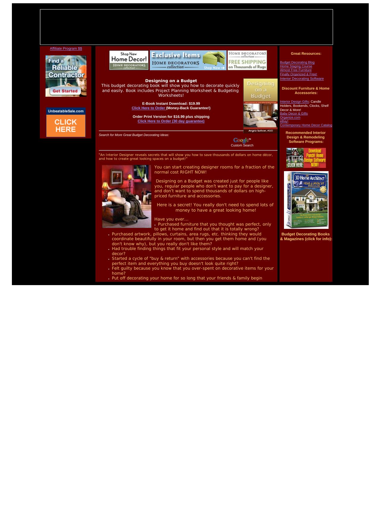 Designing On A Budget. Interior Decorating & Home Decor. by Best of Kuszter's Collection