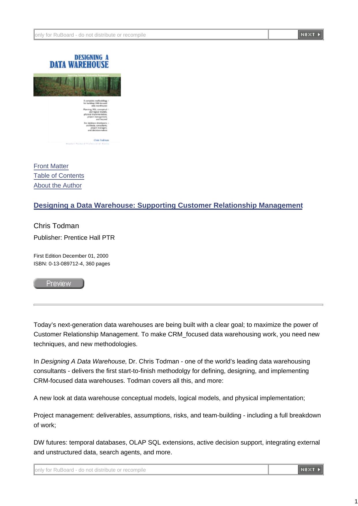 Designing a Data Warehouse - Supporting Customer Relationship Management.pdf by Unknown