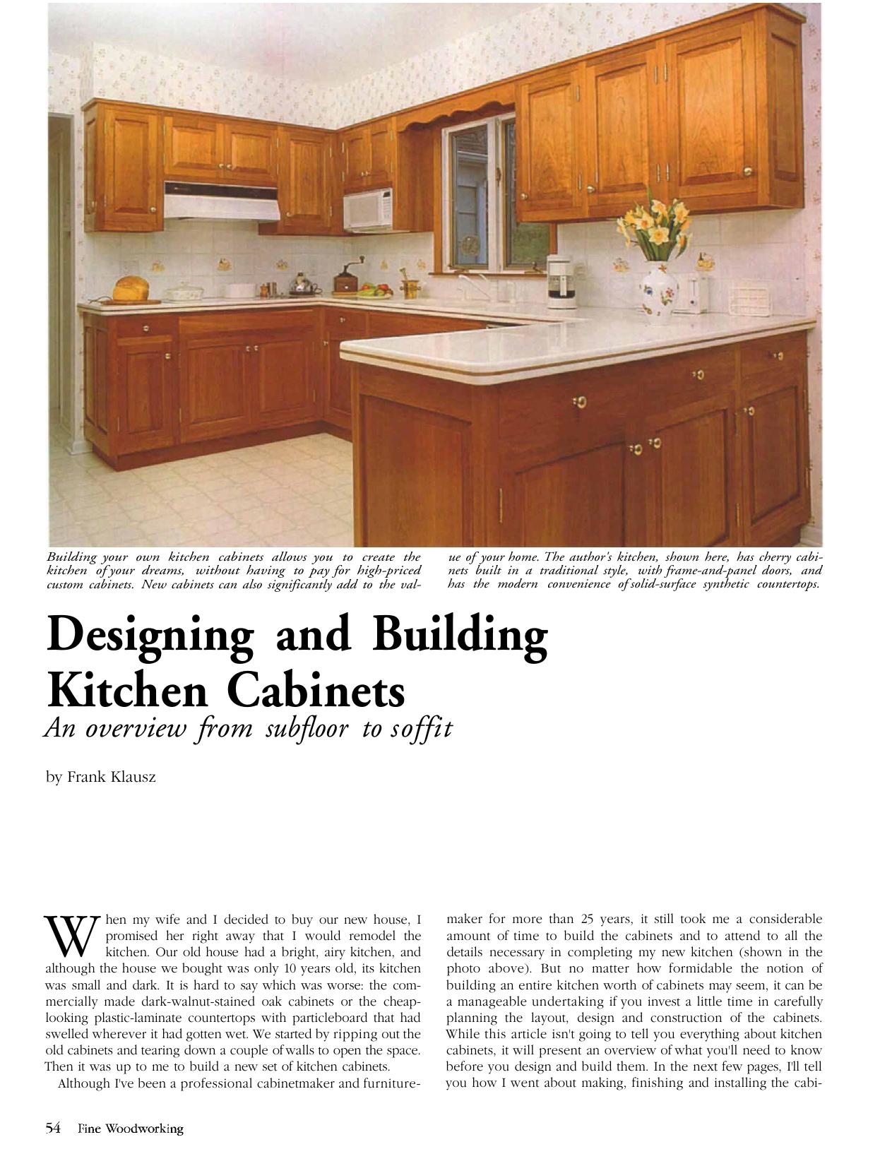 Designing and Building Kitchen Cabinets by Frank Klausz