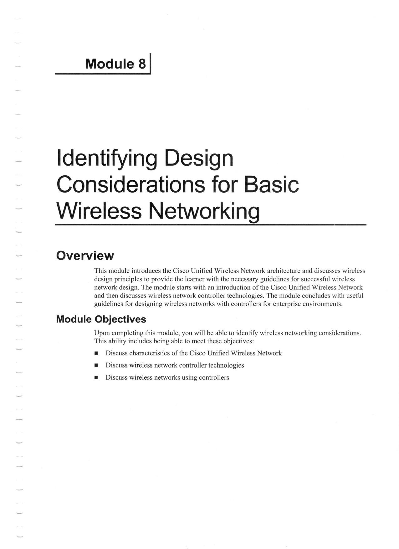 Designing for Cisco Internetwork Solutions Student Guide (CCDA DESGN 640-864) v2.1 Module 8 by Unknown