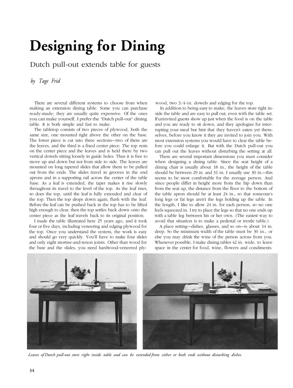 Designing for Dining by Tage Frid