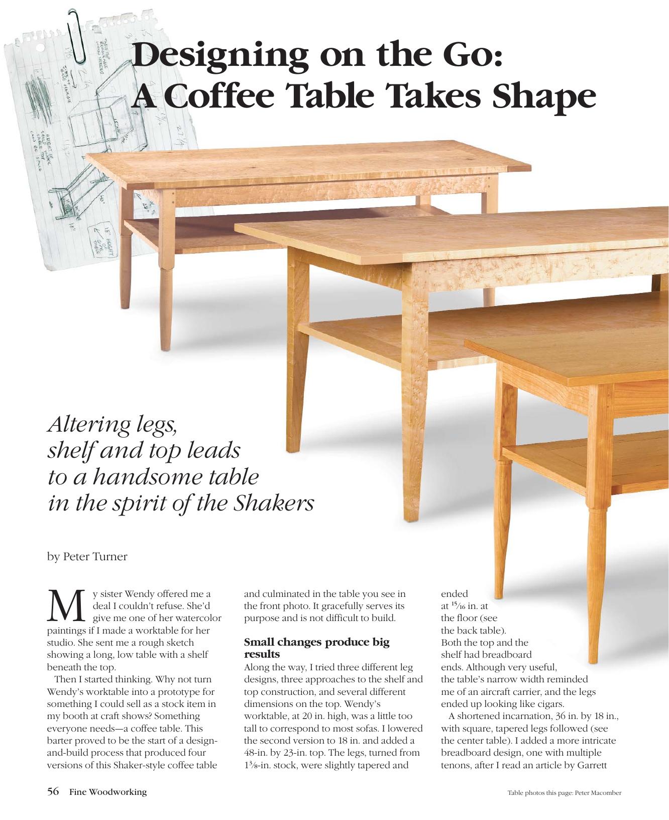 Designing on the Go: A Coffee Table Takes Shape by Peter Turner