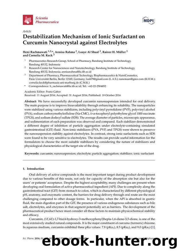 Destabilization Mechanism of Ionic Surfactant on Curcumin Nanocrystal against Electrolytes by Heni Rachmawati Annisa Rahma Loaye Al Shaal Rainer H. Müller & Cornelia M. Keck