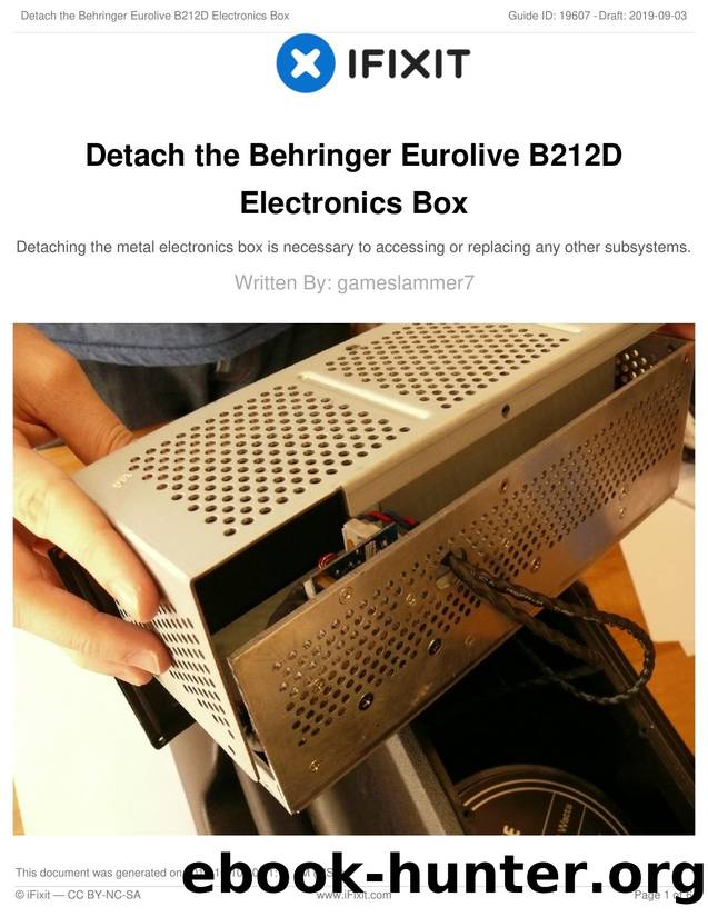 Detach the Behringer Eurolive B212D Electronics Box by Unknown