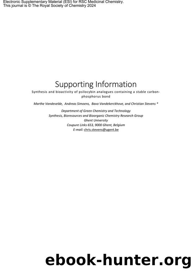 Detailed experimental procedures and spectra data for all compounds by Marthe Vandevelde