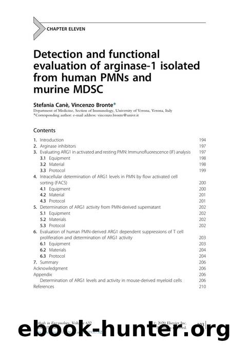 Detection and functional evaluation of arginase-1 isolated from human PMNs and murine MDSC by Stefania Canè & Vincenzo Bronte