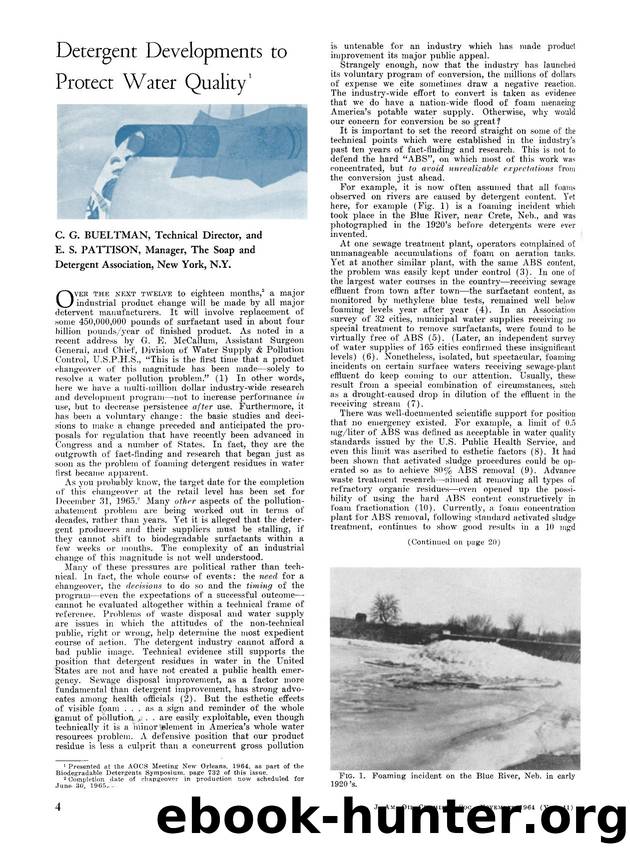 Detergent developments to protect water quality by Unknown