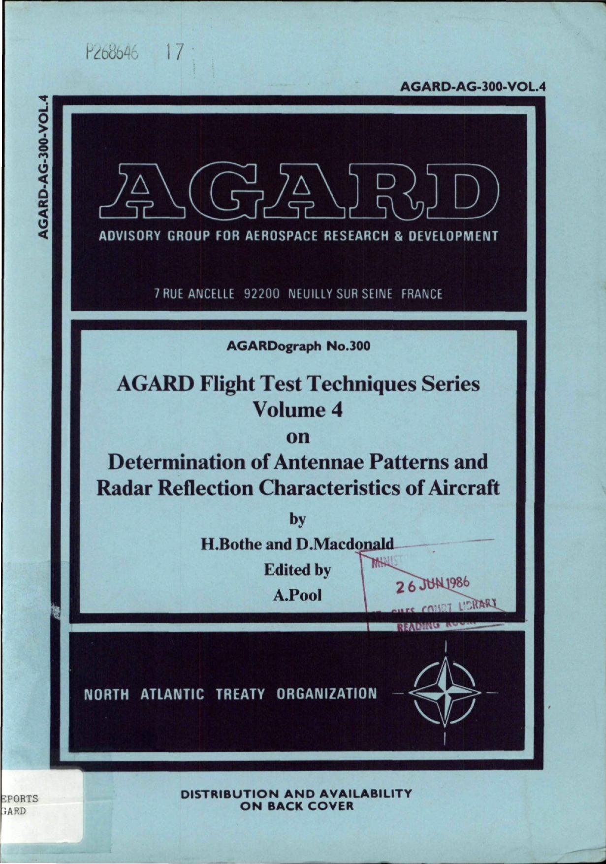 Determination of Antennae Patterns and RADAR Reflection Characteristics of Aircraft by Bothe H