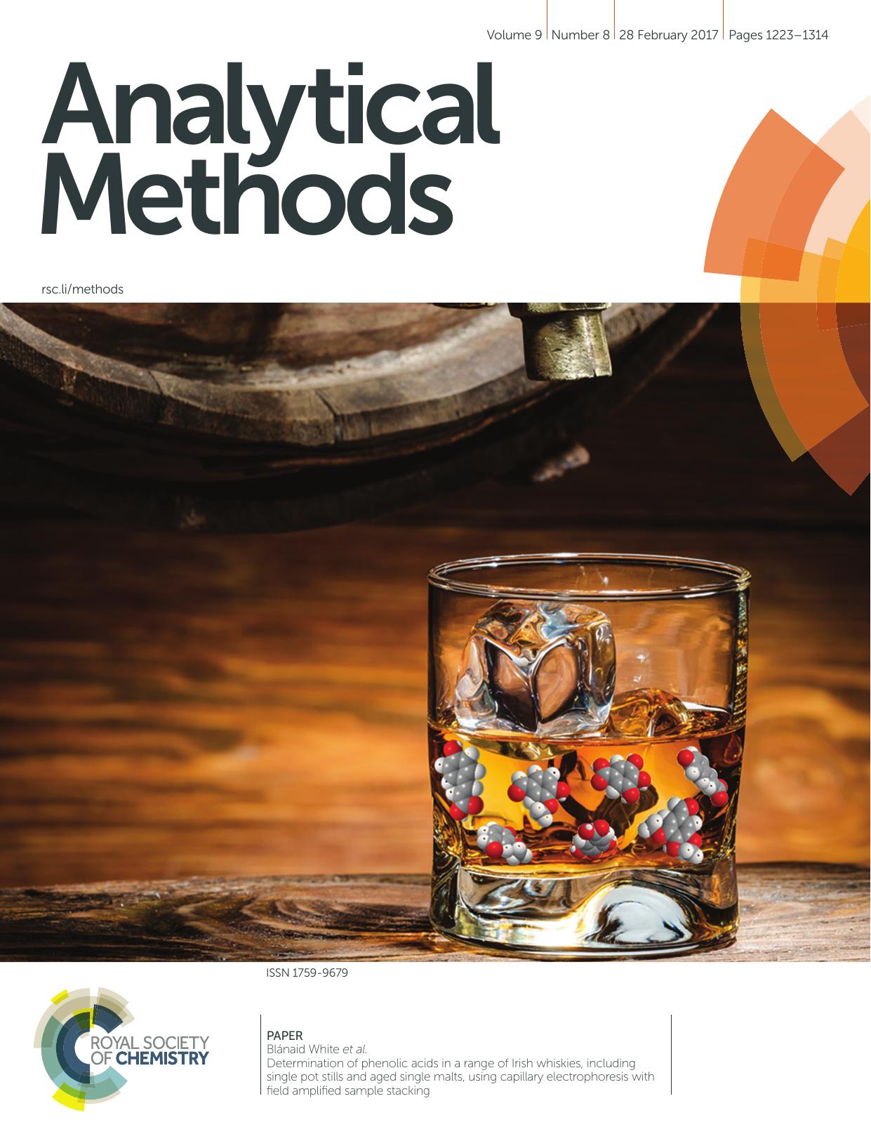 Determination of phenolic acids in a range of Irish whiskies, including single pot stills and aged single malts, using capillary electrophoresis with field amplified sample stacking by Blánaid White & Malcolm R. Smyth & Craig E. Lunte