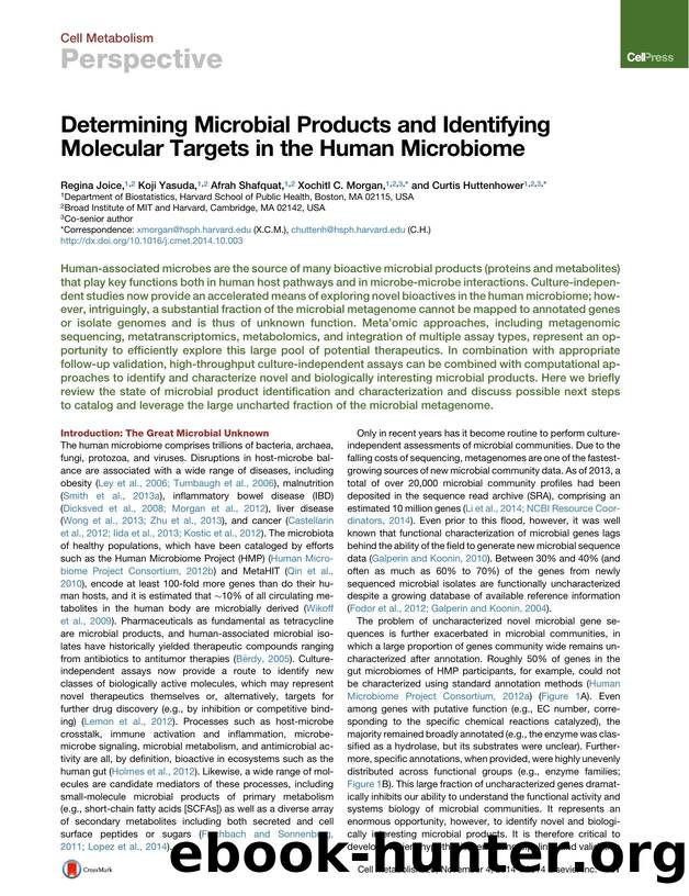 Determining Microbial Products and Identifying Molecular Targets in the Human Microbiome by Regina Joice & Koji Yasuda & Afrah Shafquat & Xochitl C. Morgan & Curtis Huttenhower