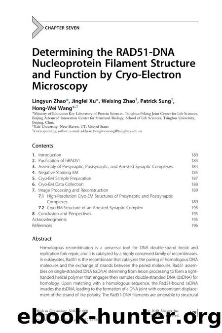 Determining the RAD51-DNA Nucleoprotein Filament Structure and Function by Cryo-Electron Microscopy by Lingyun Zhao & Jingfei Xu & Weixing Zhao & Patrick Sung & Hong-Wei Wang