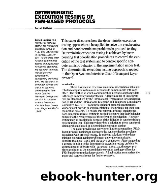 Deterministic Execution Testing of FSMBased Protocols by Unknown