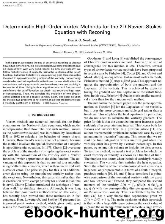 Deterministic High Order Vortex Methods for the 2D Navier-Stokes Equation with Rezoning by Nordmark H. O