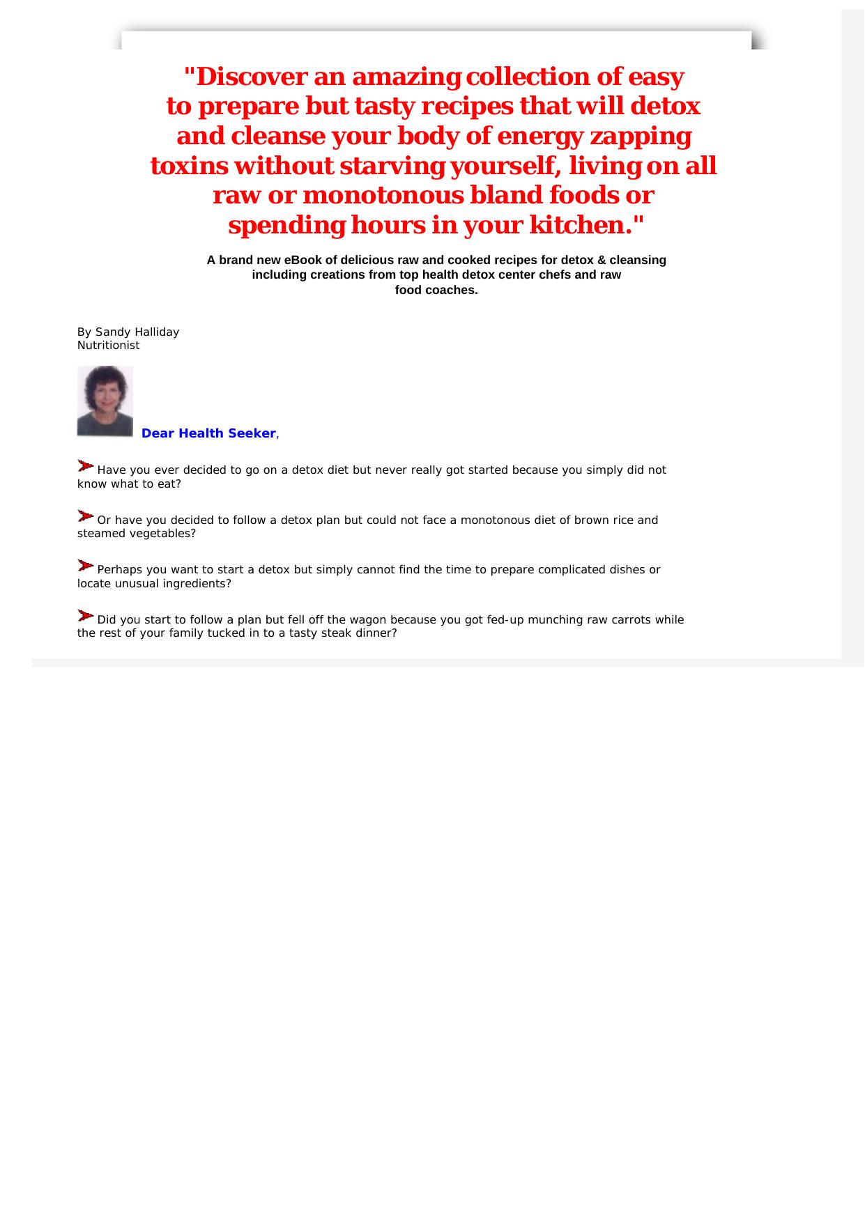 Detox & Cleanse Recipe EBook. by Best of Kuszter's Collection