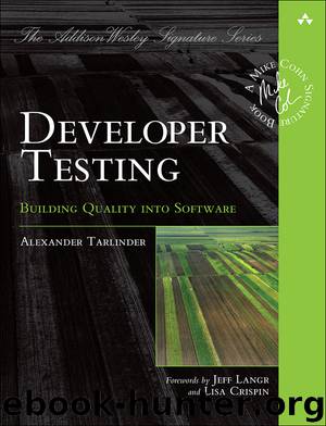 Developer Testing: Building Quality into Software (SHARLA SORGE's Library) by Alexander Tarlinder