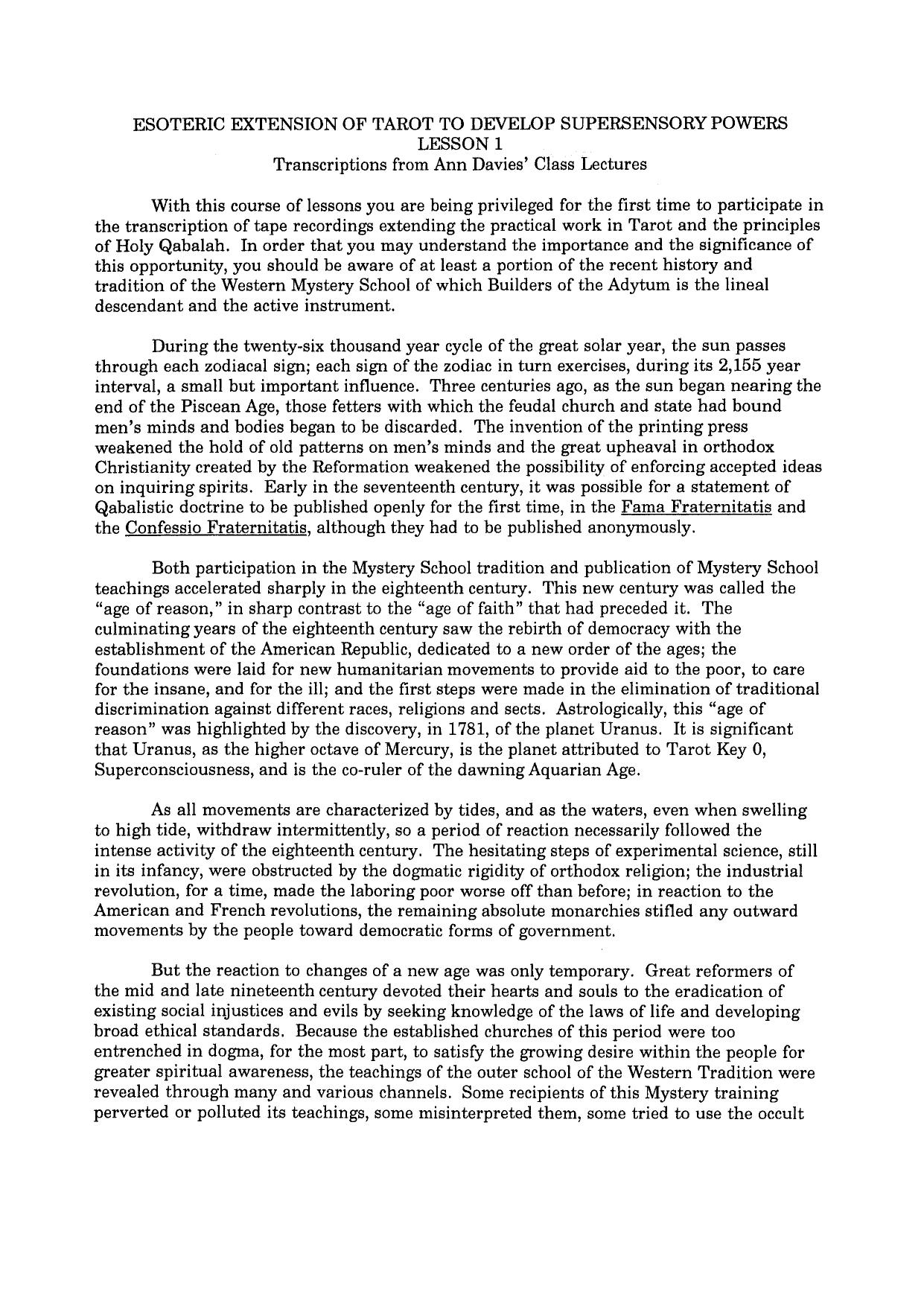 Developing Supersensory Powers by BOTA