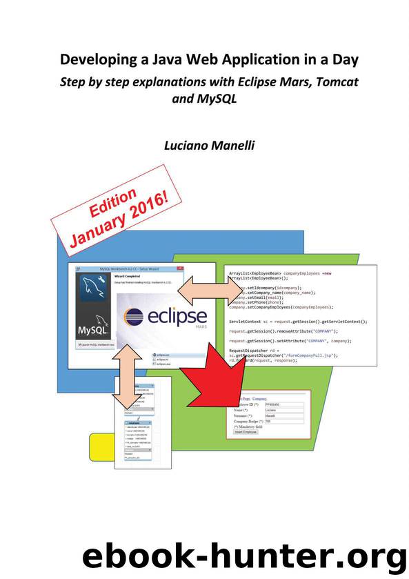 Developing a Java Web Application in a Day: Step by step explanations with Eclipse Mars, Tomcat and MySQL (Java Web Programming Book 1)