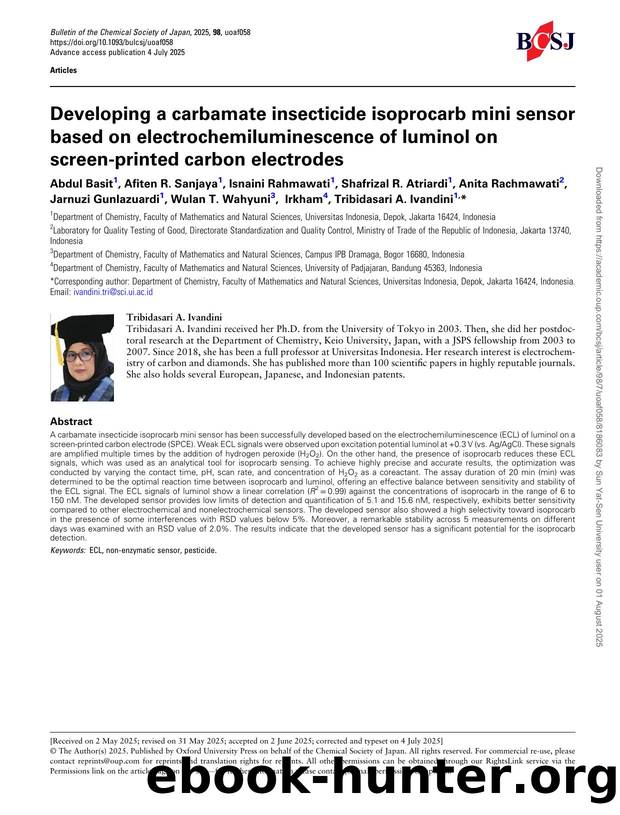 Developing a carbamate insecticide isoprocarb mini sensor based on electrochemiluminescence of luminol on screen-printed carbon electrodes by unknow