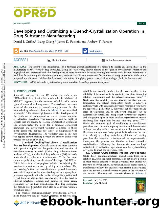 Developing and Optimizing a Quench-Crystallization Operation in Drug Substance Manufacturing by Daniel J. Griffin Liang Zhang James D. Fostinis & Andrew T. Parsons