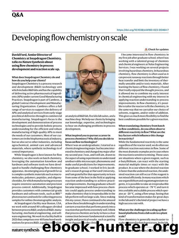 Developing flow chemistry on scale by Thomas West