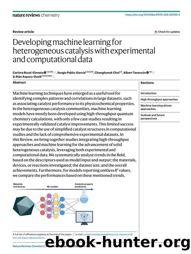Developing machine learning for heterogeneous catalysis with experimental and computational data by unknow