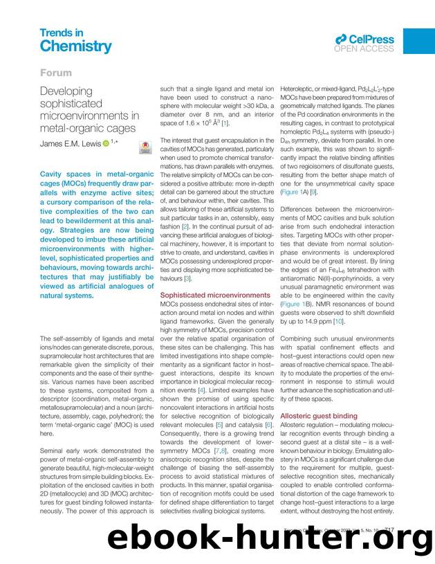 Developing sophisticated microenvironments in metal-organic cages by James E.M. Lewis