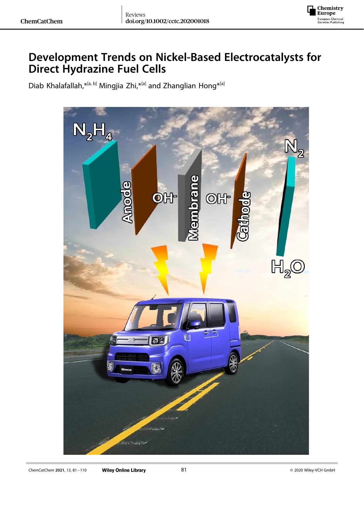 Development Trends on NickelâBased Electrocatalysts for Direct Hydrazine Fuel Cells by Unknown