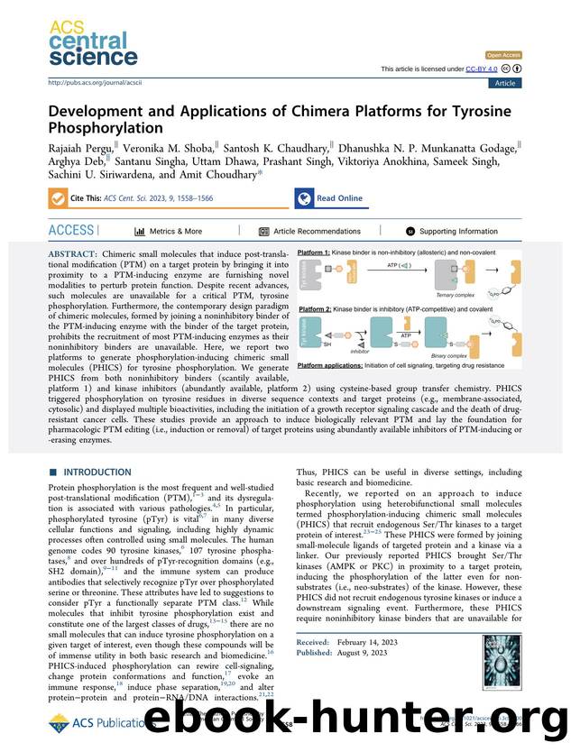 Development and Applications of Chimera Platforms for Tyrosine Phosphorylation by unknow