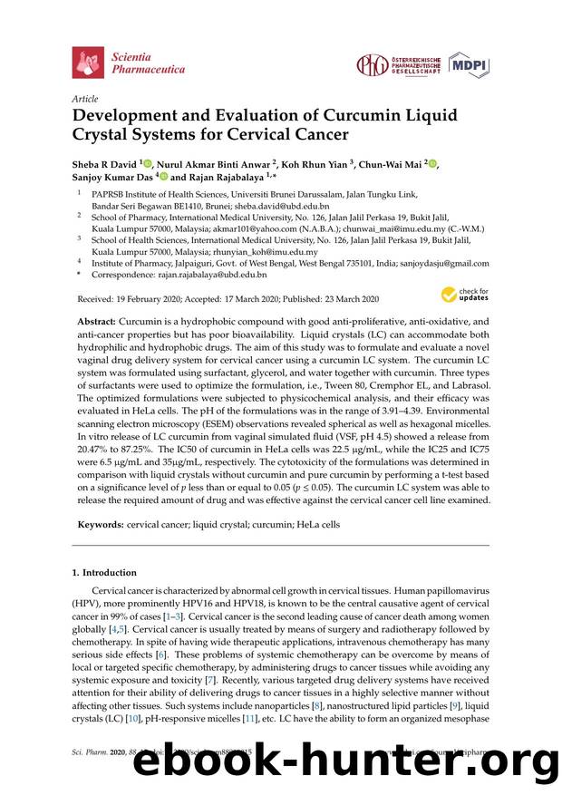 Development and Evaluation of Curcumin Liquid Crystal Systems for Cervical Cancer by unknow