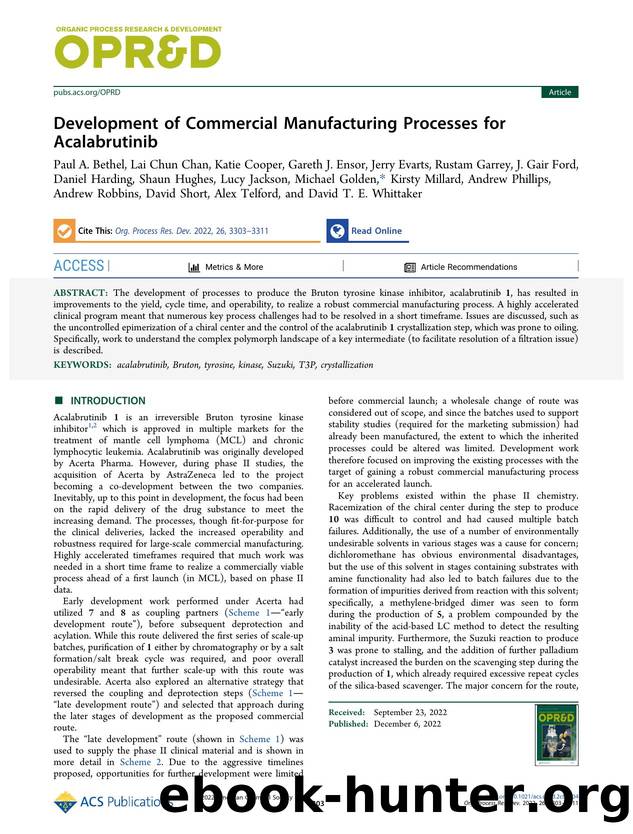 Development of Commercial Manufacturing Processes for Acalabrutinib by unknow