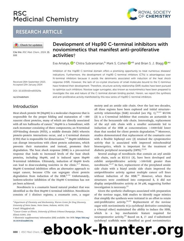 Development of Hsp90 C-terminal inhibitors with noviomimetics that manifest anti-proliferative activities by Eva Amatya & Chitra Subramanian & Mark S. Cohen & Brian S. J. Blagg