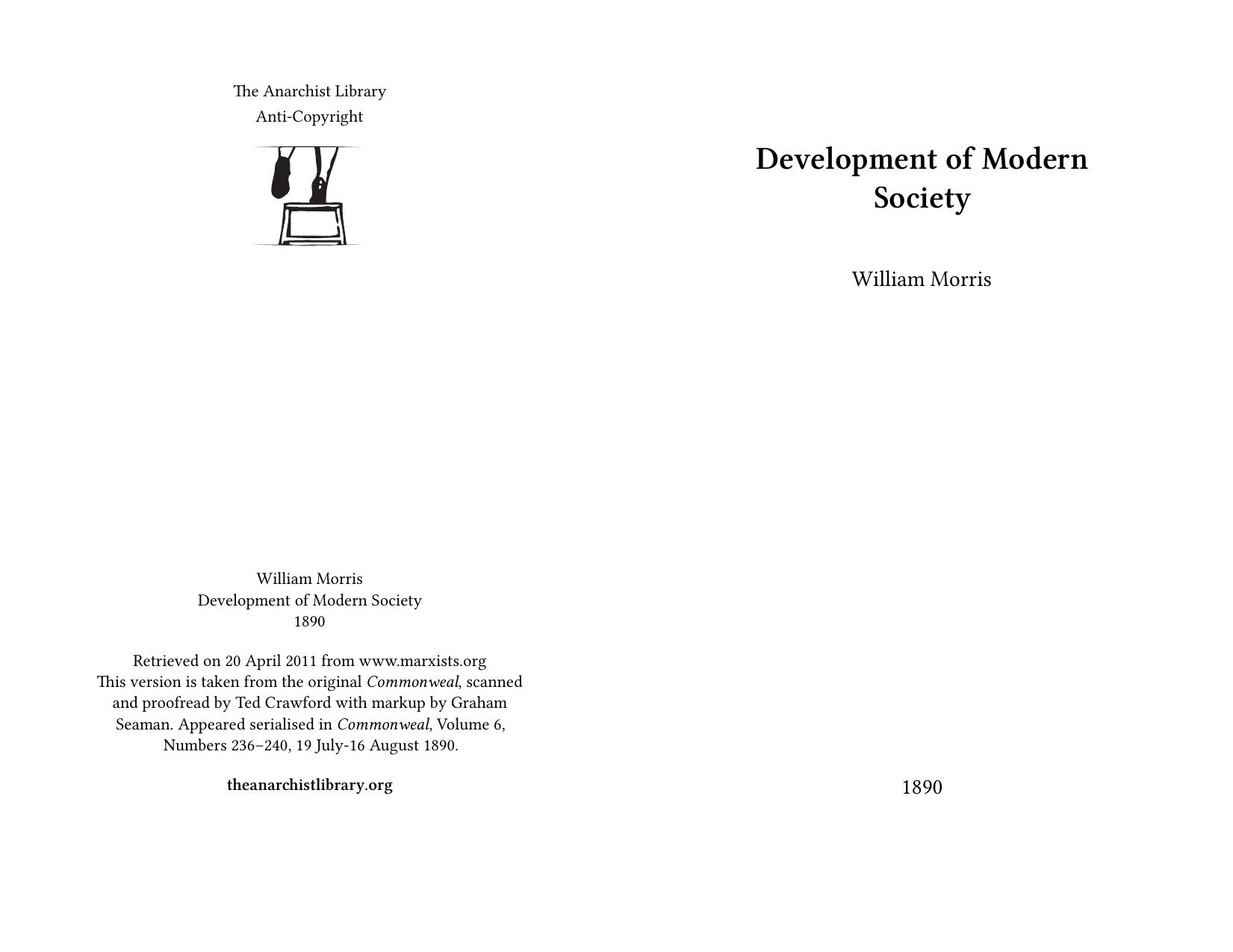 Development of Modern Society by William Morris