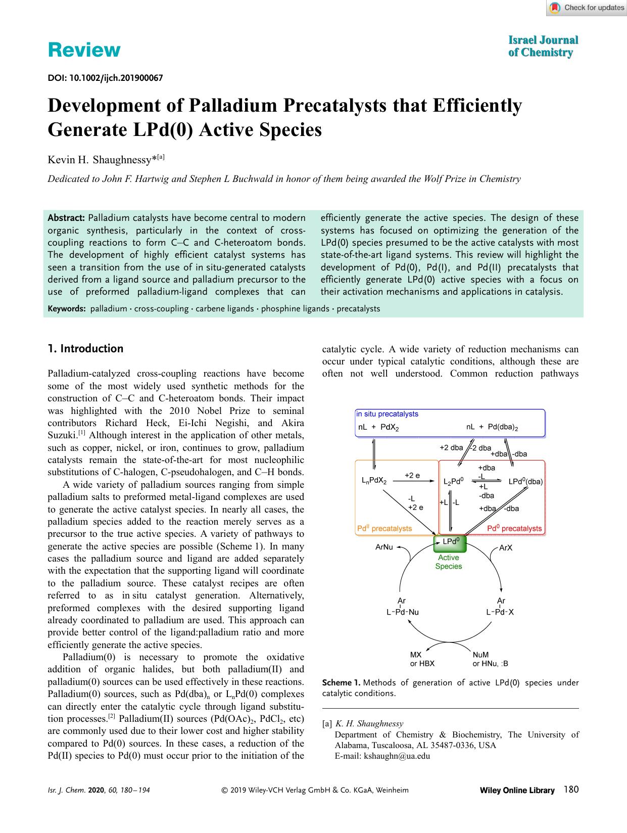 Development of Palladium Precatalysts that Efficiently Generate LPd(0) Active Species by Unknown