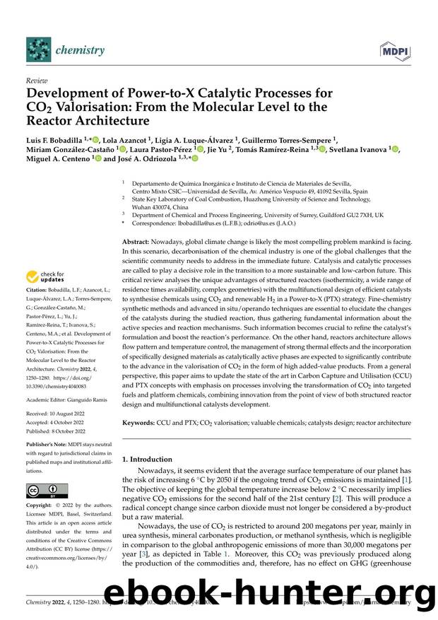Development of Power-to-X Catalytic Processes for CO2 Valorisation: From the Molecular Level to the Reactor Architecture by unknow