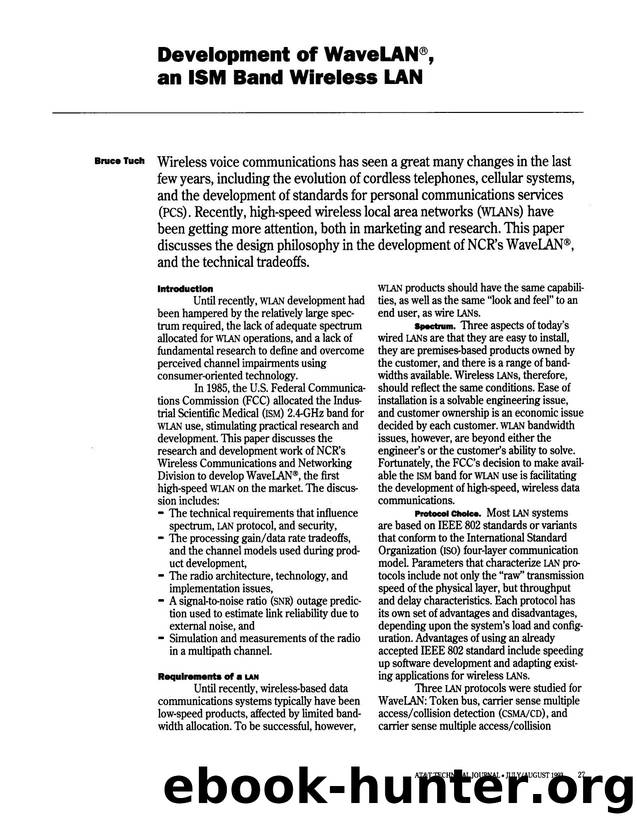 Development of WaveLAN, an ISM Band Wireless LAN by Unknown