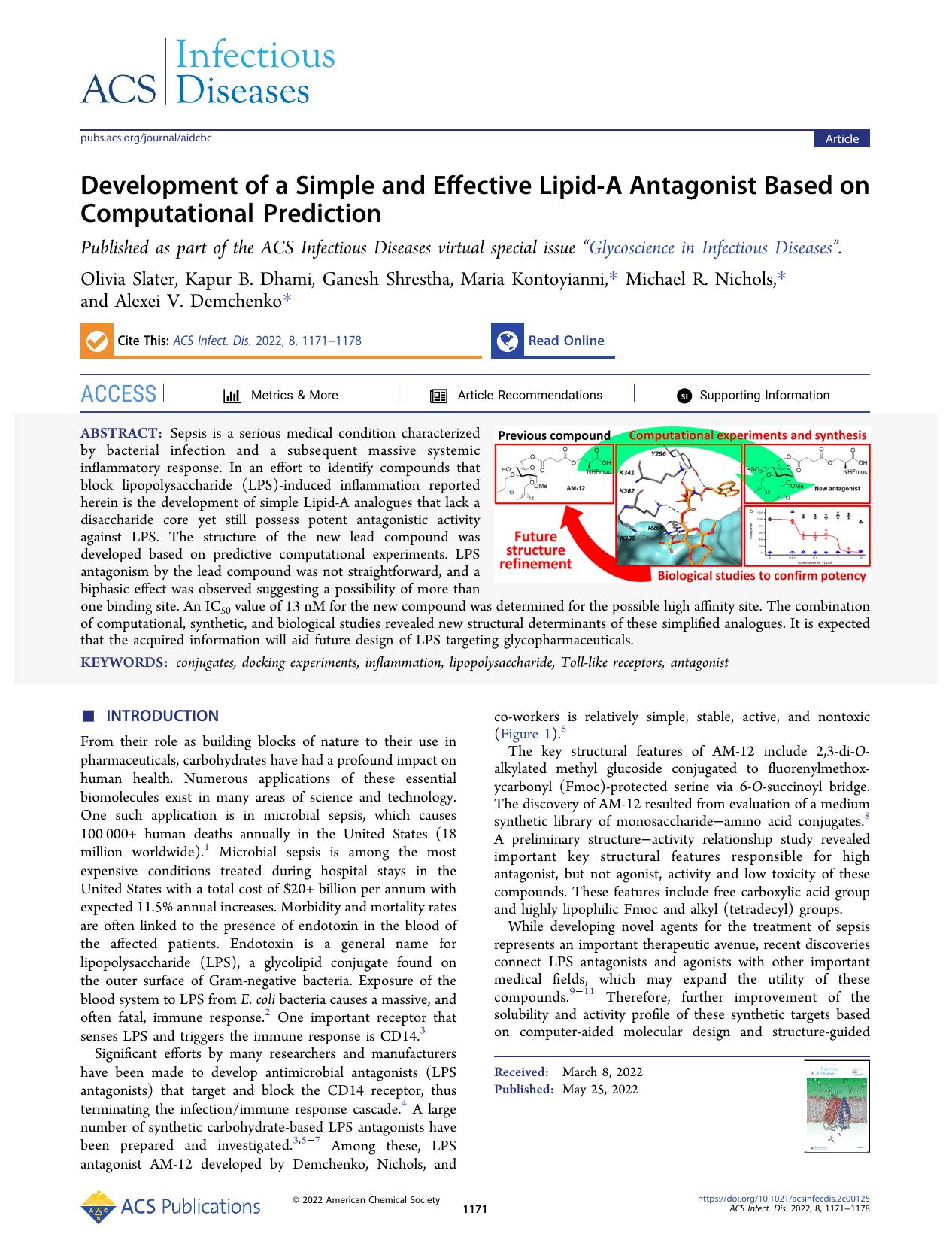 Development of a Simple and Effective Lipid-A Antagonist Based on Computational Prediction by unknow
