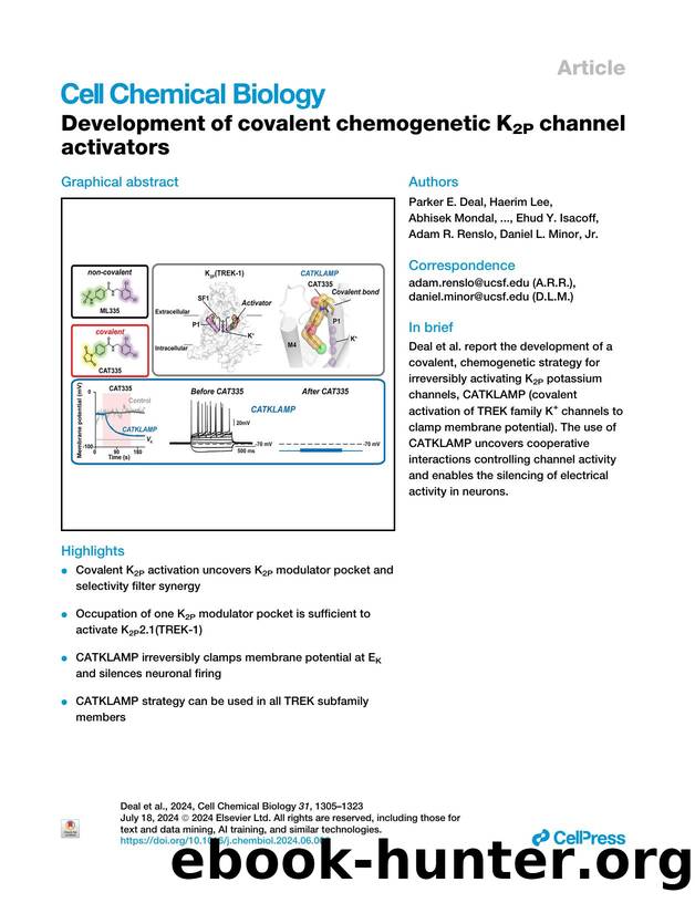Development of covalent chemogenetic K2P channel activators by unknow