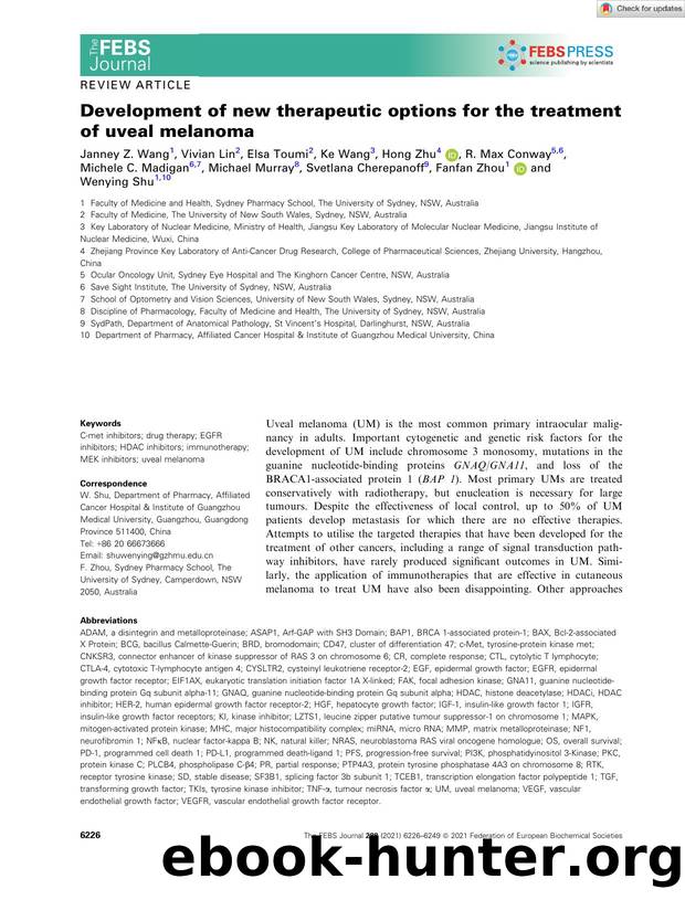 Development of new therapeutic options for the treatment of uveal melanoma by Unknown