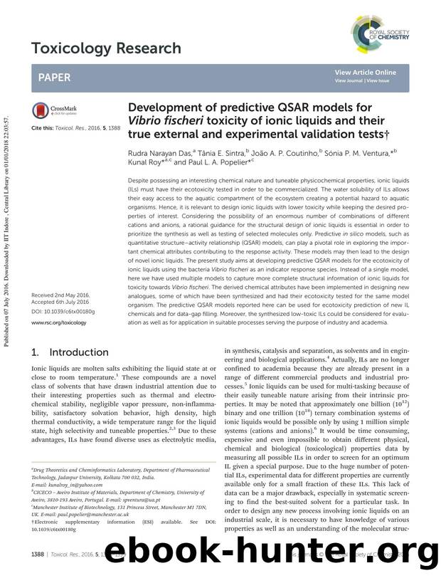 Development of predictive QSAR models for Vibrio fischeri toxicity of ionic liquids and their true external and experimental validation tests by unknow