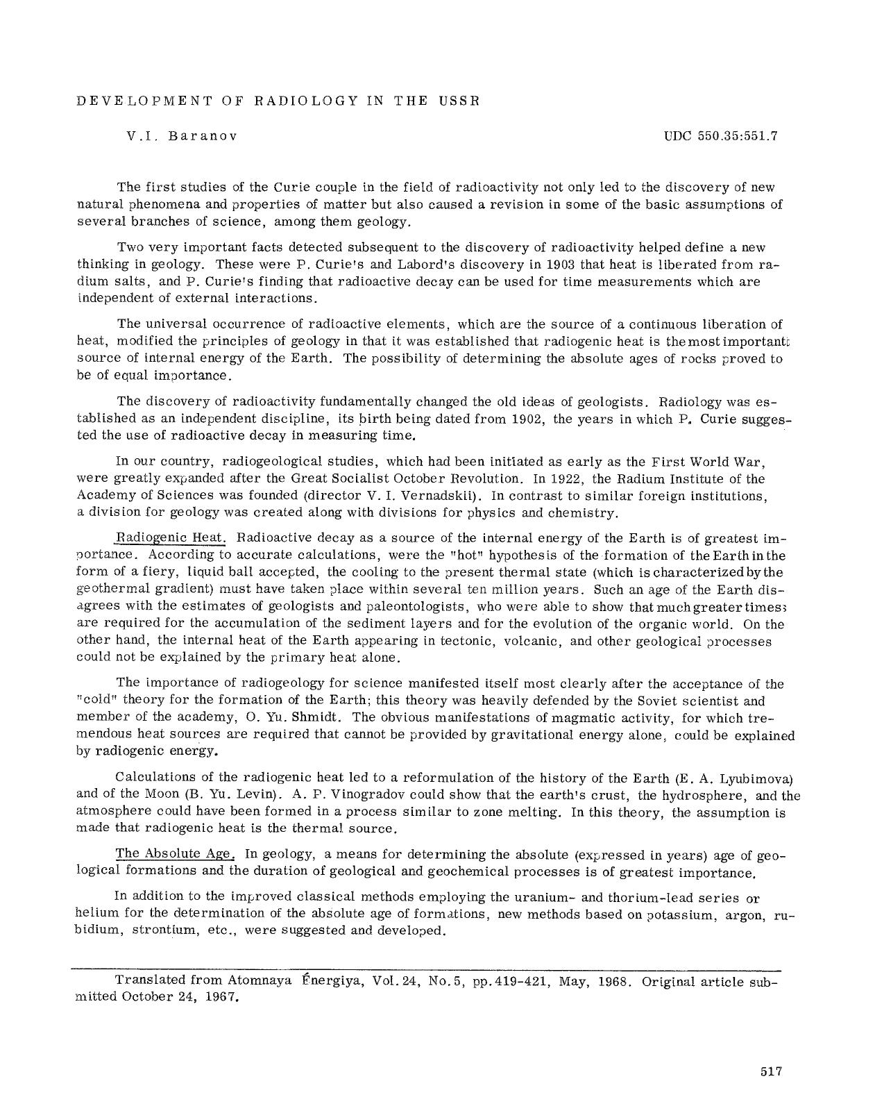 Development of radiology in the USSR by Unknown