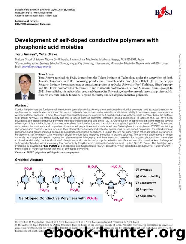 Development of self-doped conductive polymers with phosphonic acid moieties by Toru Amaya & Yuta Otake