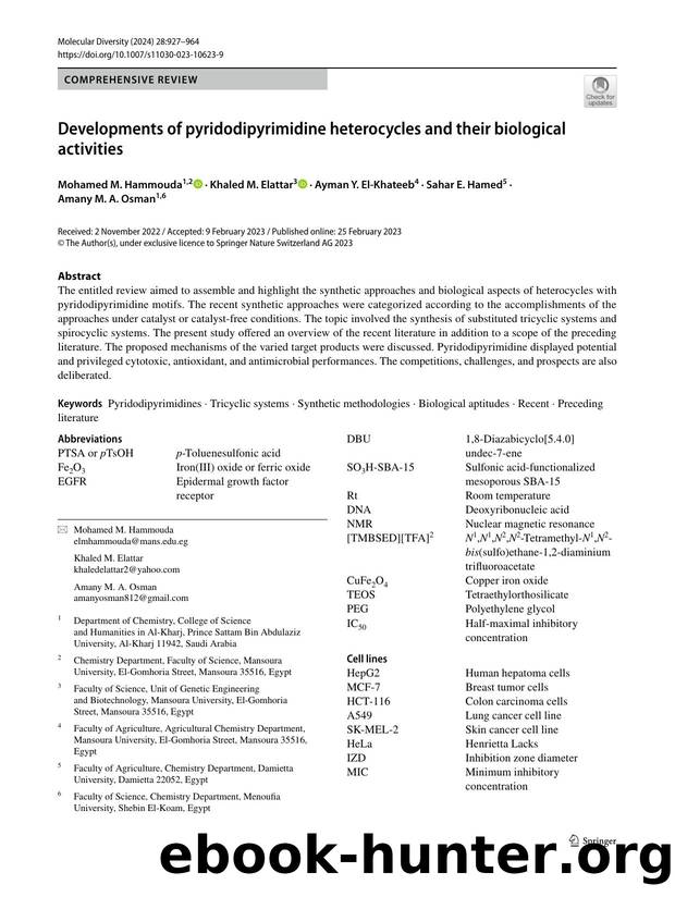 Developments of pyridodipyrimidine heterocycles and their biological activities by unknow