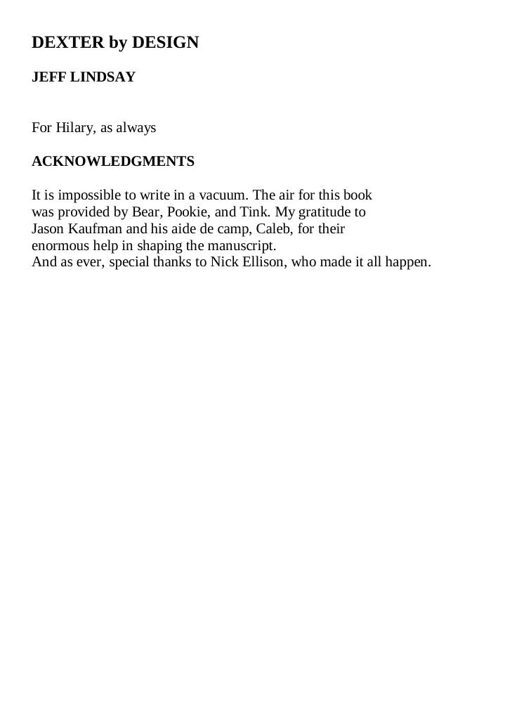 Dexter by Design: A Novel by Jeff Lindsay