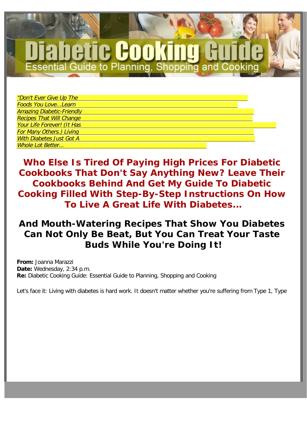 Diabetic Cooking Guide. by Best of Kuszter's Collection