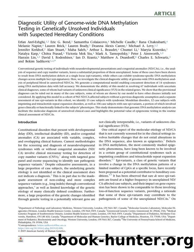 Diagnostic Utility of Genome-wide DNA Methylation Testing in Genetically Unsolved Individuals with Suspected Hereditary Conditions by unknow