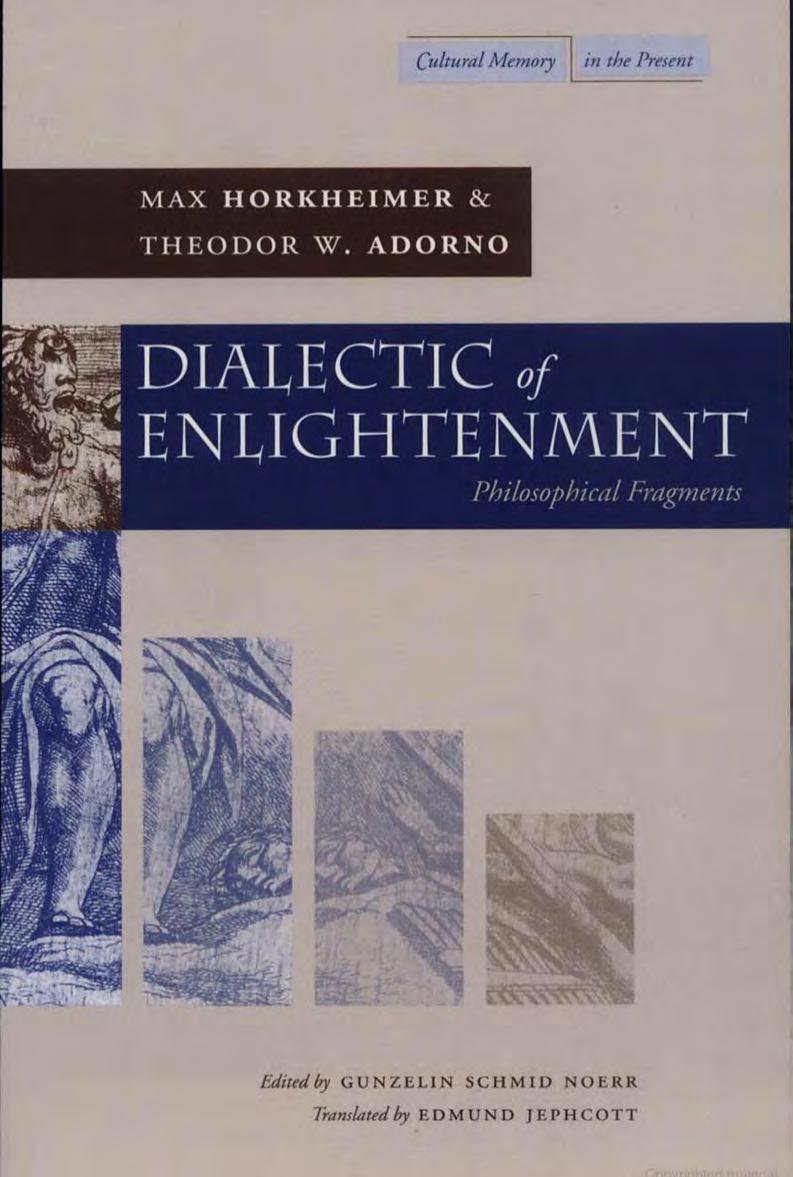 Dialectic of Enlightenment-Horkheimer (lnw Adam) by Unknown