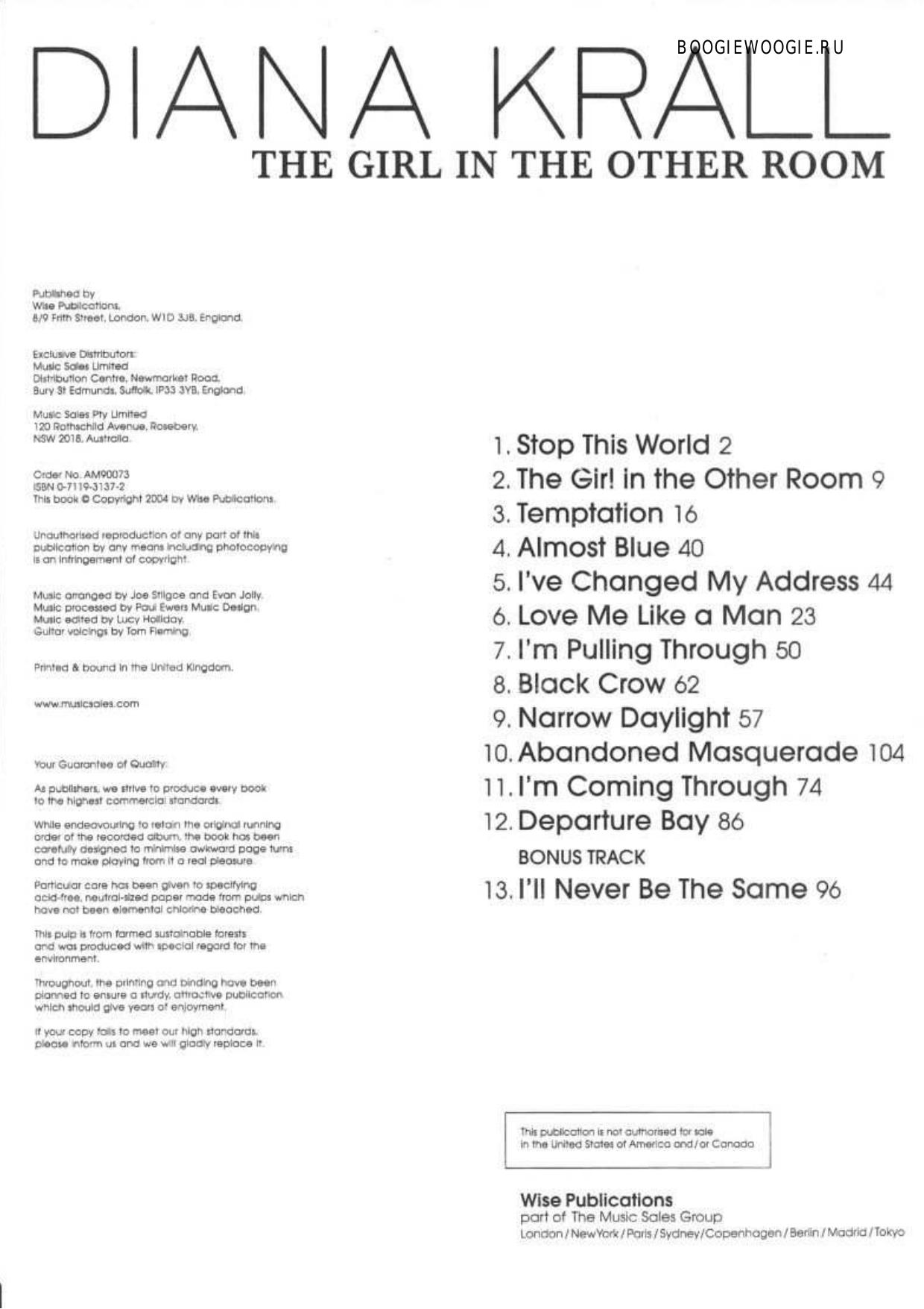 Diana Krall: The Girl In The Other Room by Unknown